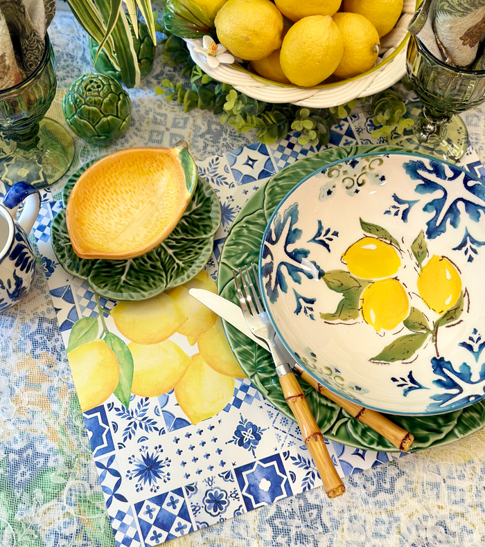 ITALIAN TILES WITH LEMONS PAPER PLACEMAT