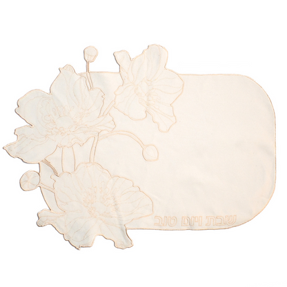 Ivory Flower Embroidered Challa Cover