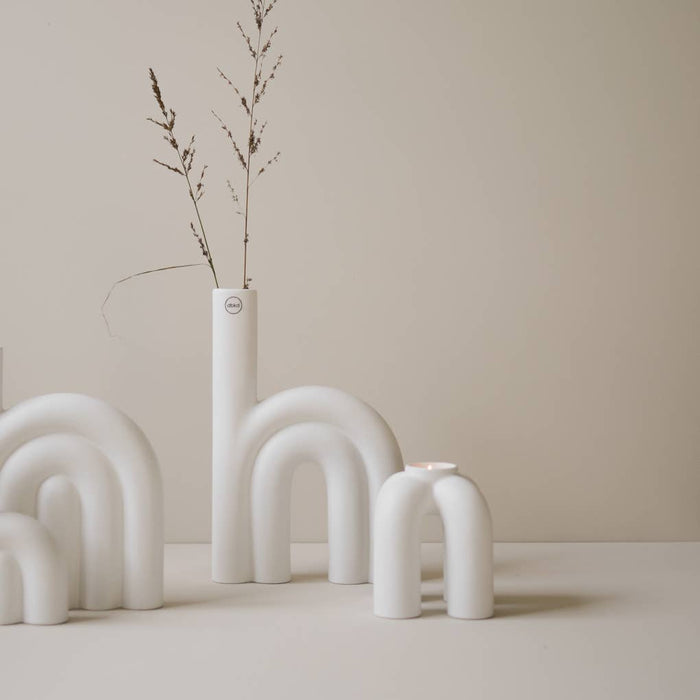 Large Rope Ceramic Vase - White