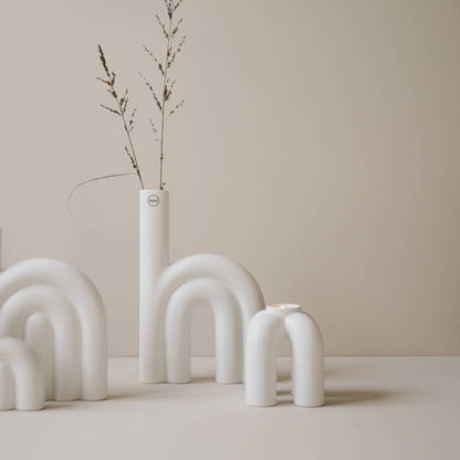 Large Rope Ceramic Vase - White
