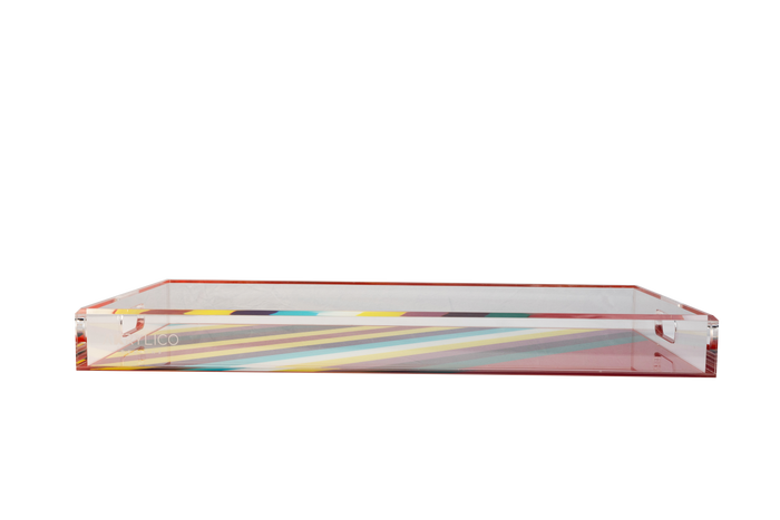 Large Serving Tray - Colored Stripes