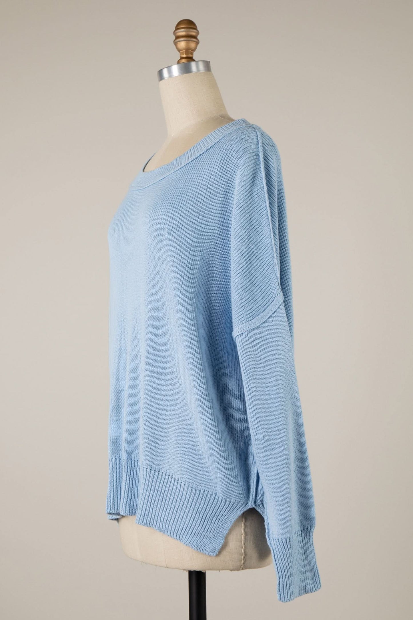 Coffee Date Light Blue Oversized Sweater