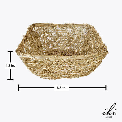 Mesh Square Bread Basket - Gold