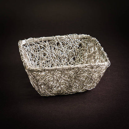 Mesh Square Bread Basket - Silver