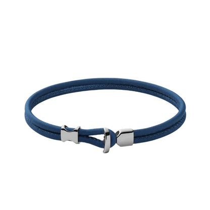 Miansai Orson Loop Leather Bracelet Navy Blue