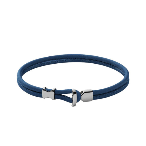 Miansai Orson Loop Leather Bracelet Navy Blue