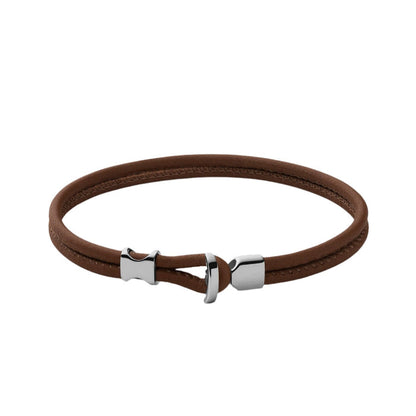 Miansai Orson Loop Leather Bracelet Vintage Cognac