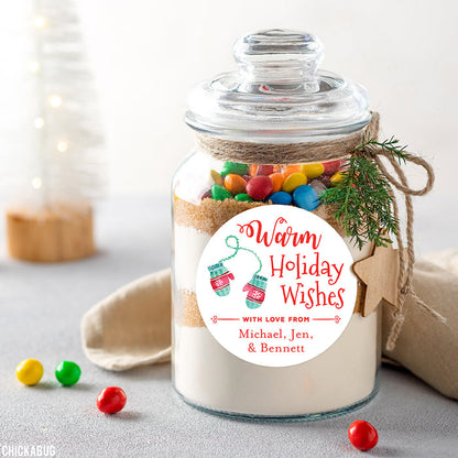 Mittens Warm Holiday Wishes Gift Labels