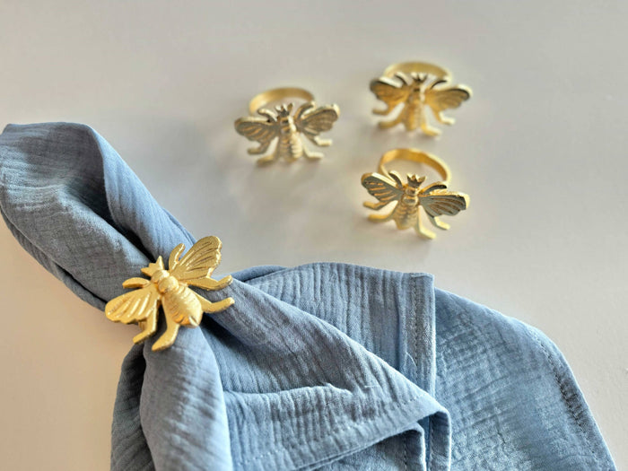 Napkin Rings, set of four- Honey Bee