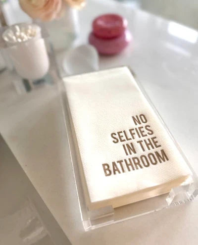 No Selfies in the Bathroom - Napkin Gift Set