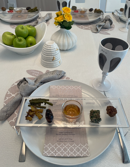 Ornamental Apple table accent with Simnim cards