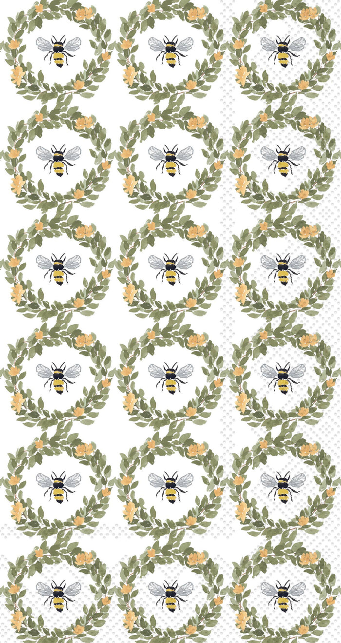 Paper Guest Towels 16 ct Bee Wreath Pattern