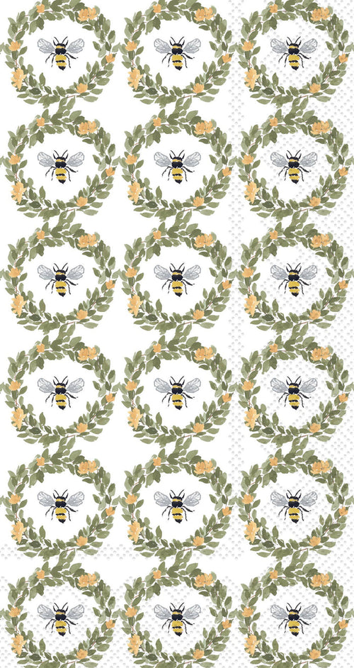 Paper Guest Towels 16 ct Bee Wreath Pattern