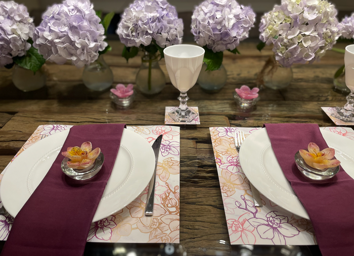 PASTEL COLORS ORCHID PAPER PLACEMAT