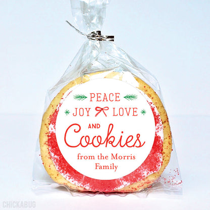"Peace, Joy, Love and Cookies" Christmas Stickers