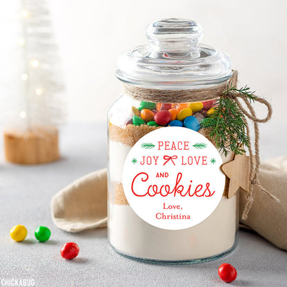 "Peace, Joy, Love and Cookies" Christmas Stickers