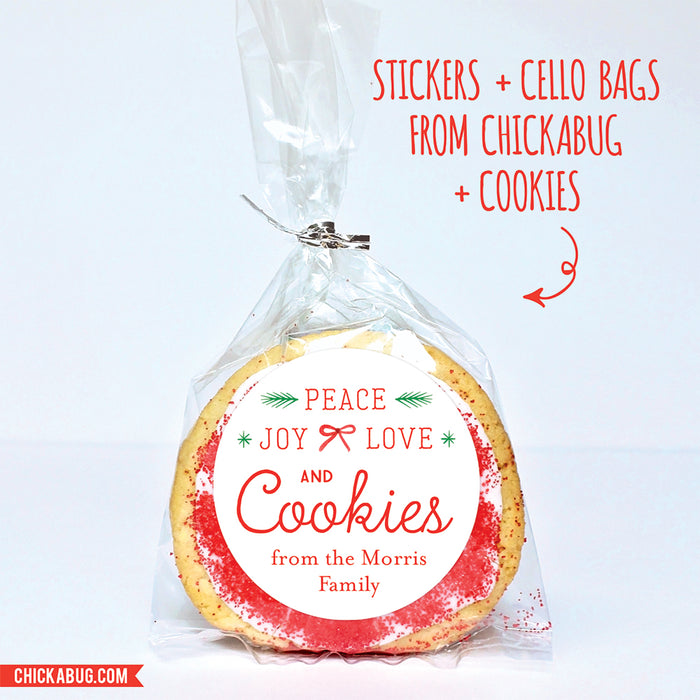 "Peace, Joy, Love and Cookies" Christmas Stickers