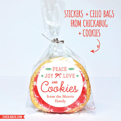 "Peace, Joy, Love and Cookies" Christmas Stickers