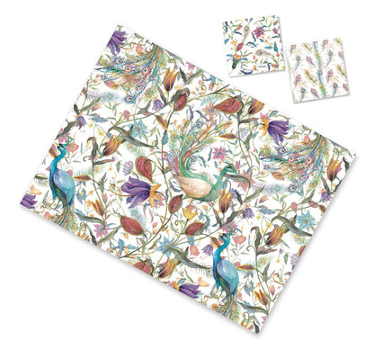 PEACOCK GARDEN PAPER PLACEMAT