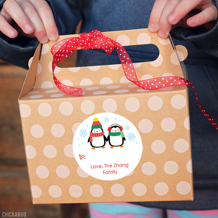Penguin Holiday Gift Labels