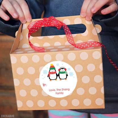 Penguin Holiday Gift Labels