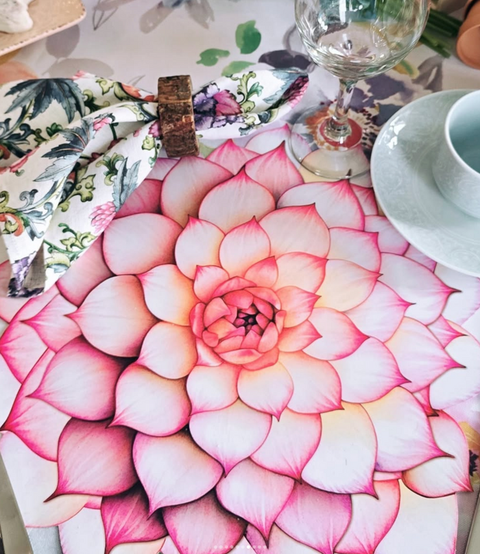 PINK SUCCULENT PAPER PLACEMAT