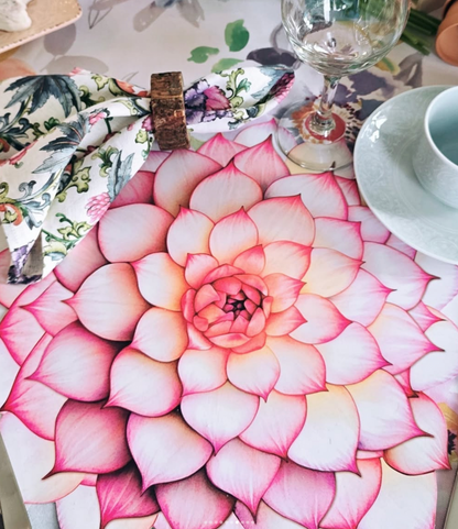 PINK SUCCULENT PAPER PLACEMAT