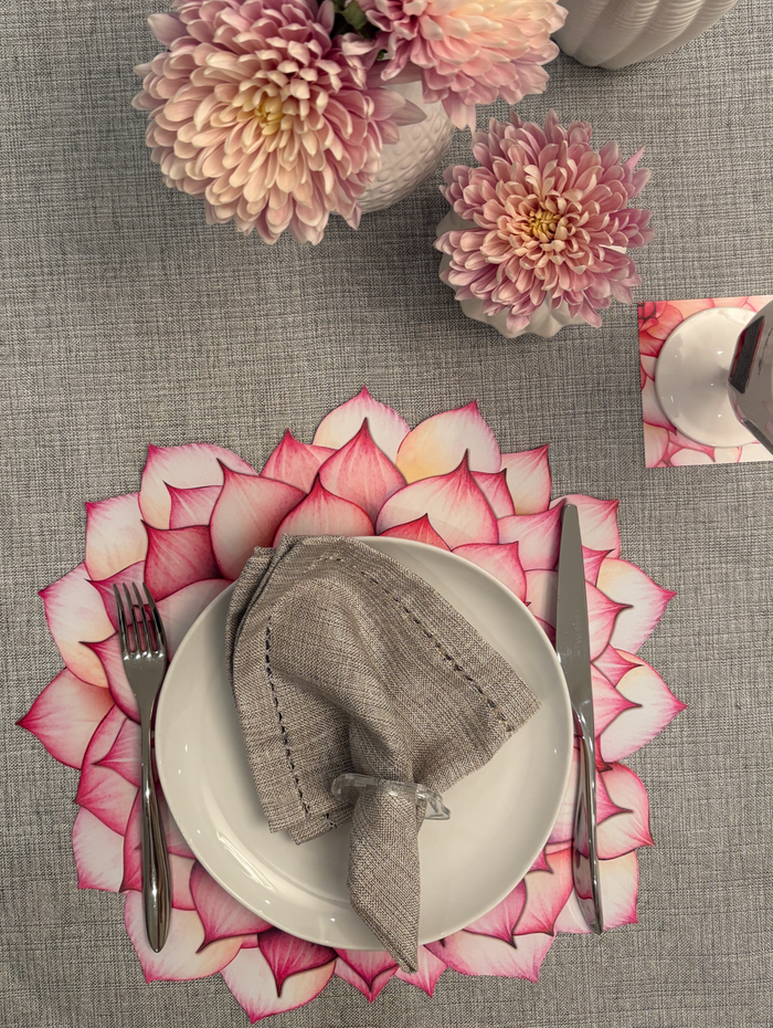 PINK SUCCULENT PAPER PLACEMAT