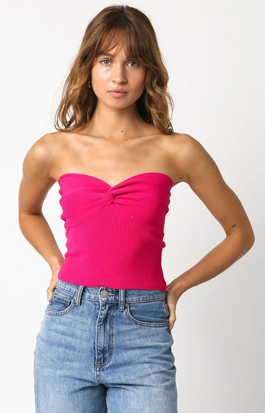 Becca Fuchsia Twist Knot Tube Top