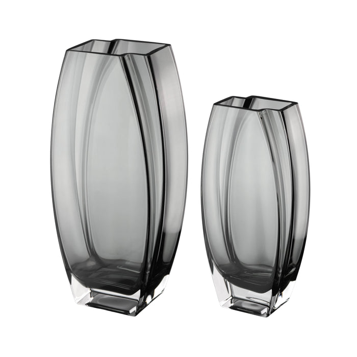Precision Vase Transparent Gray - 10"H