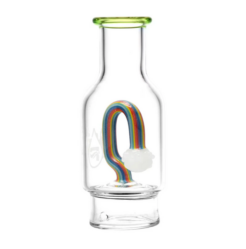 Pulsar Puffco Rainbow Resilience Glass Attachment, 4.75-inch Bottle Shaped with Rainbow Percolator for Puffco Peak Series eRigs