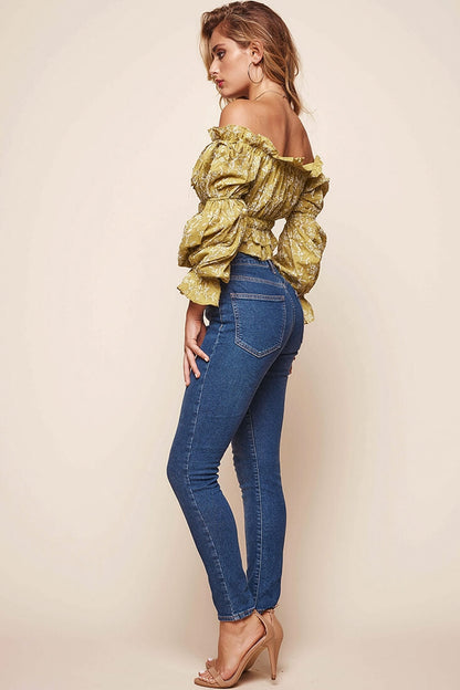 Taryn Bardot Top Lime