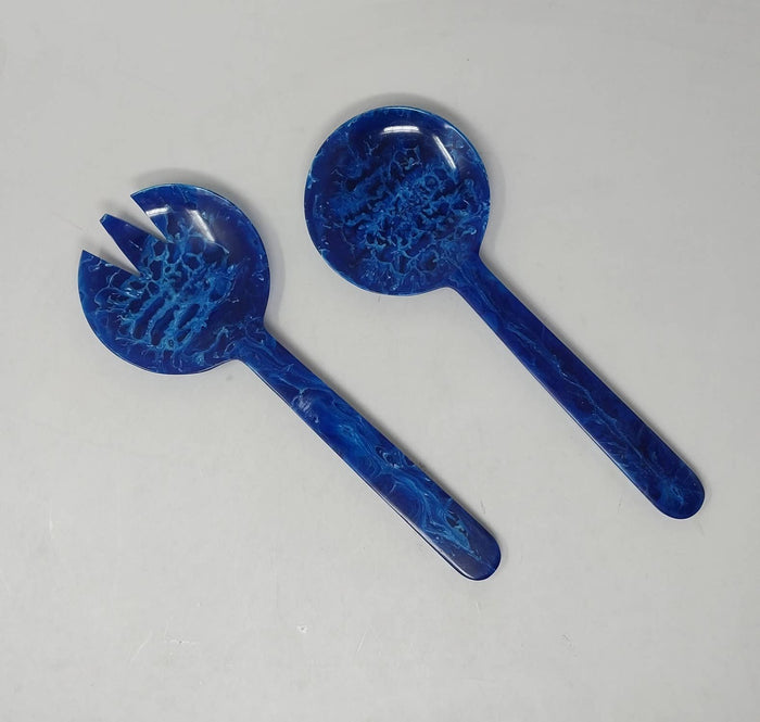 Resin Salad Servers Set - Blue