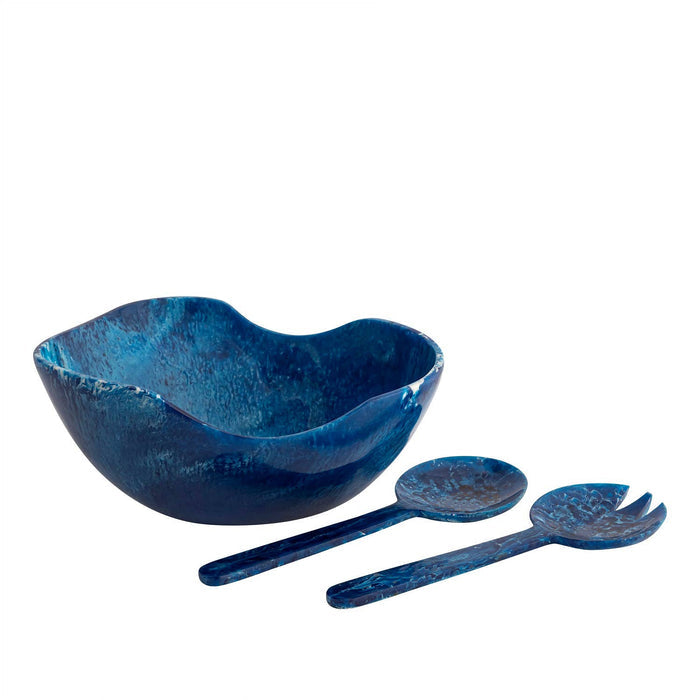 Resin Salad Servers Set - Blue