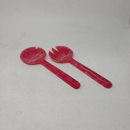 Resin Salad Servers Set - Pink