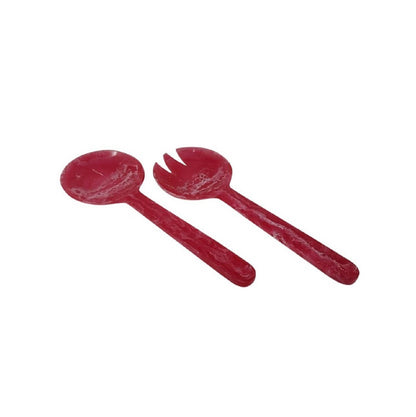 Resin Salad Servers Set - Pink