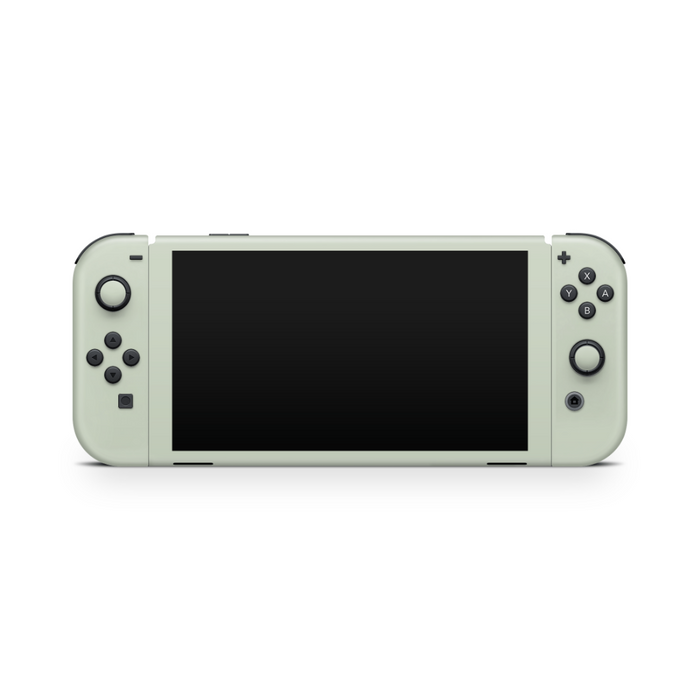 Close-up of Sage Green Switch OLED skin showing earthy herbal hue