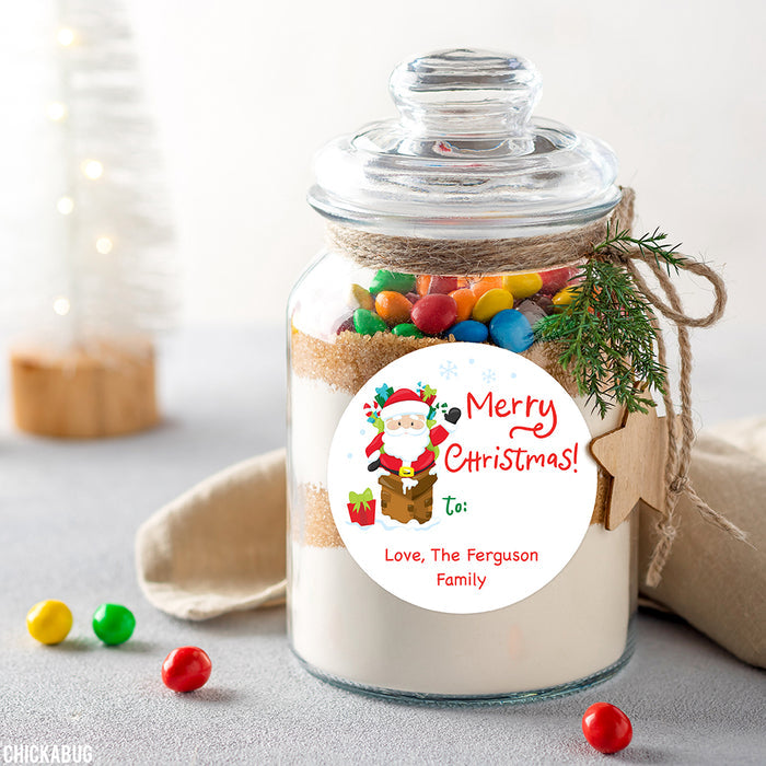 Santa Chimney Christmas Gift Labels