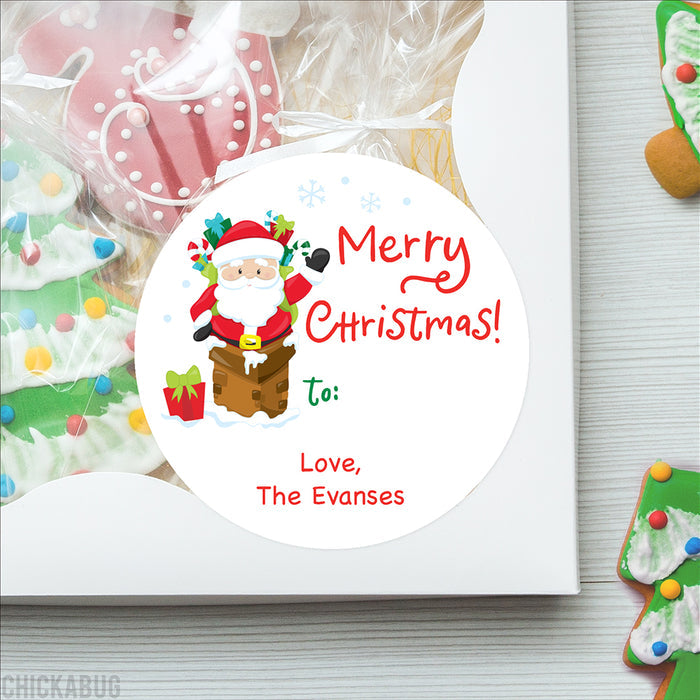 Santa Chimney Christmas Gift Labels