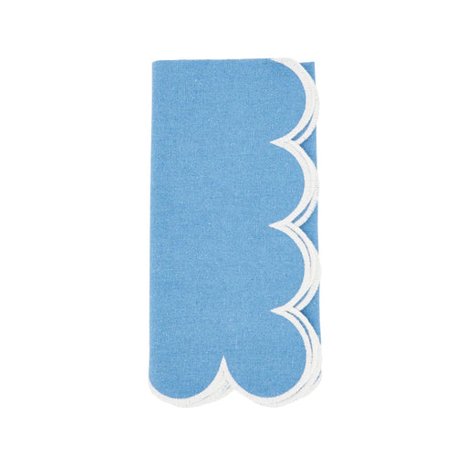 Scalloped Hem Napkin: Periwinkle Blue / 20" - Set of 4