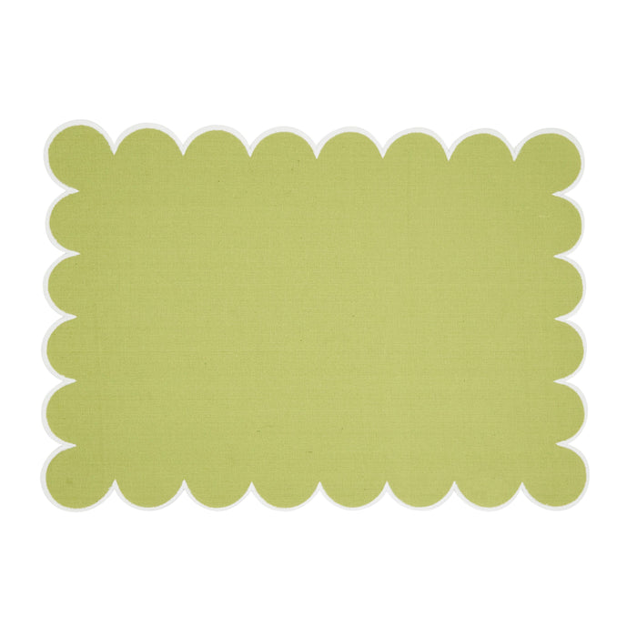 Scalloped Hem Placemat: Kiwi / 14"x20" - Set of 4