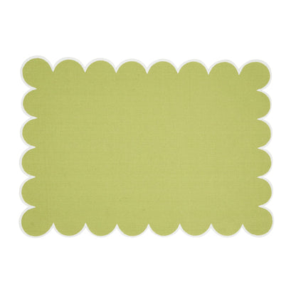 Scalloped Hem Placemat: Kiwi / 14"x20" - Set of 4