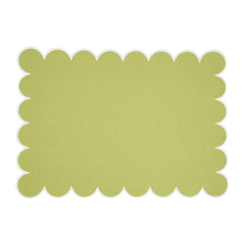 Scalloped Hem Placemat: Kiwi / 14"x20" - Set of 4
