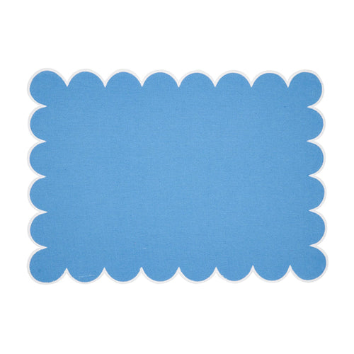 Scalloped Hem Placemat: Periwinkle Blue / 14"x20 - Set of 4