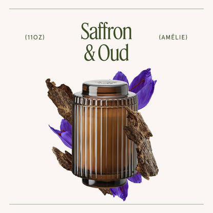 Scented Candle - Saffron & Oud - 11oz | La Jolie Muse