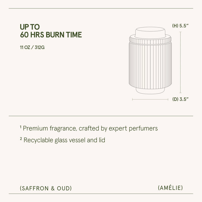 Scented Candle - Saffron & Oud - 11oz | La Jolie Muse