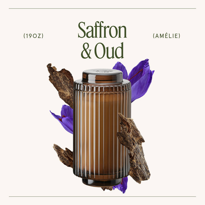 Scented Candle - Saffron & Oud - 19oz | La Jolie Muse