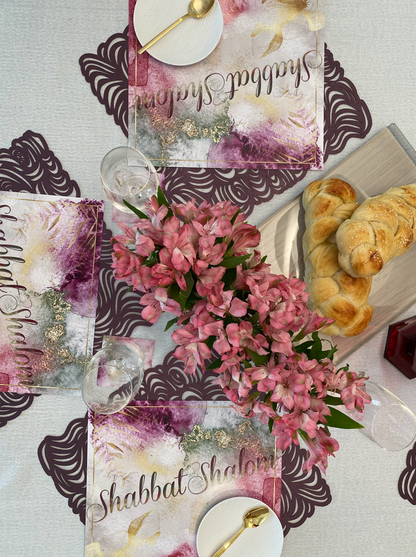 SHABBAT COLORFUL WATERCOLOR PAPER PLACEMAT