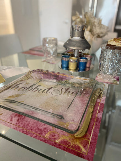 SHABBAT COLORFUL WATERCOLOR PAPER PLACEMAT