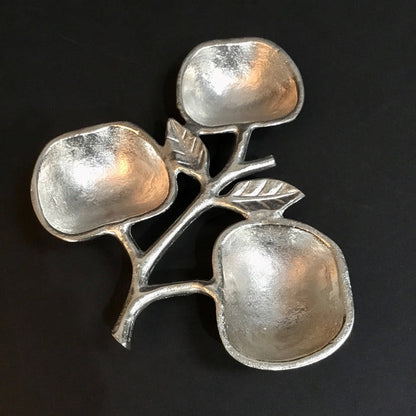 Silver Apple Bowl - 3 section
